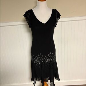 Vintage Y2K Black Dress with Silver Embellishments